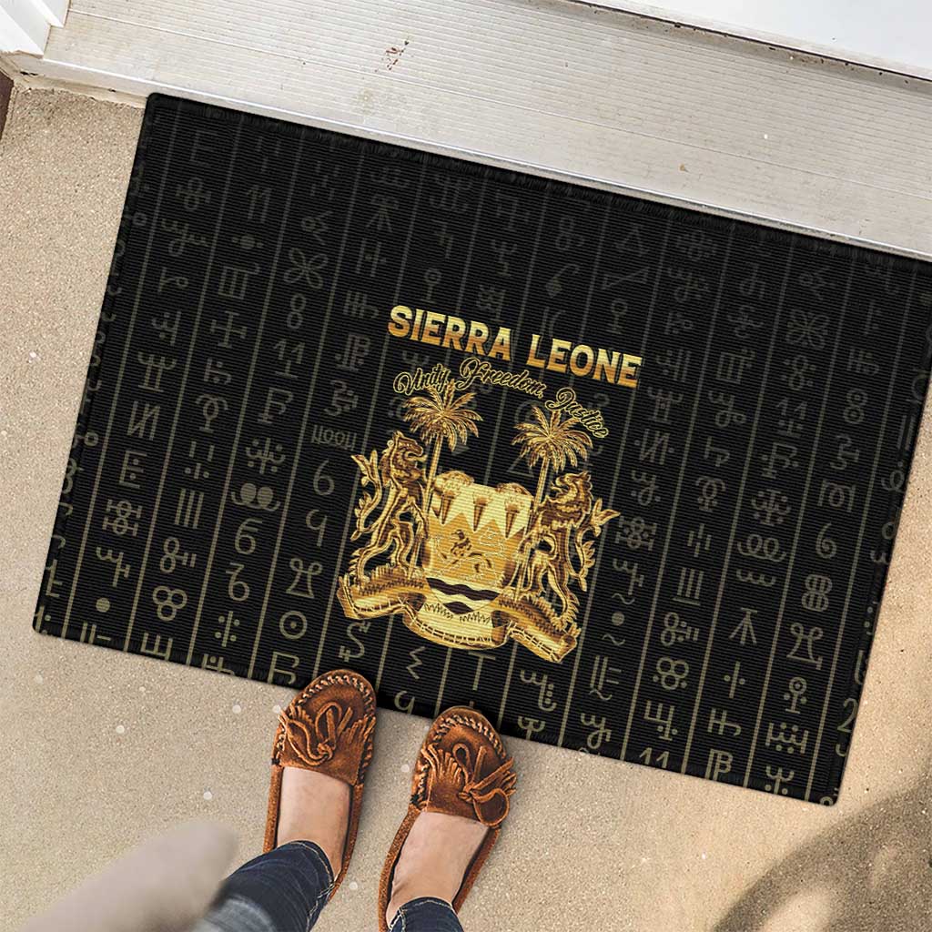 Sierra Leone Vai Syllabary Vertical Pattern Rubber Doormat - Wonder Print Shop