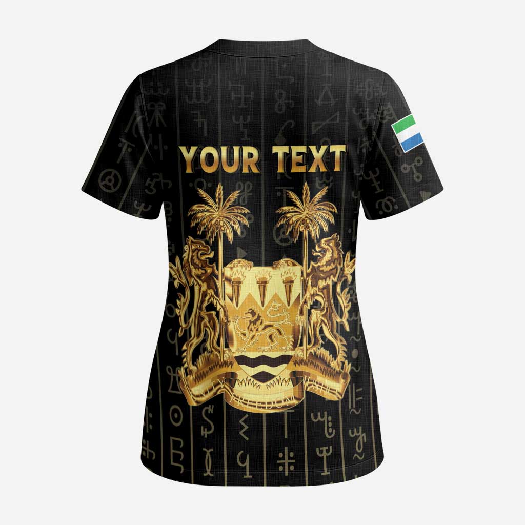 Personalized Sierra Leone Vai Syllabary Vertical Pattern Scrub Top - Wonder Print Shop