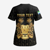 Personalized Sierra Leone Vai Syllabary Vertical Pattern Scrub Top - Wonder Print Shop