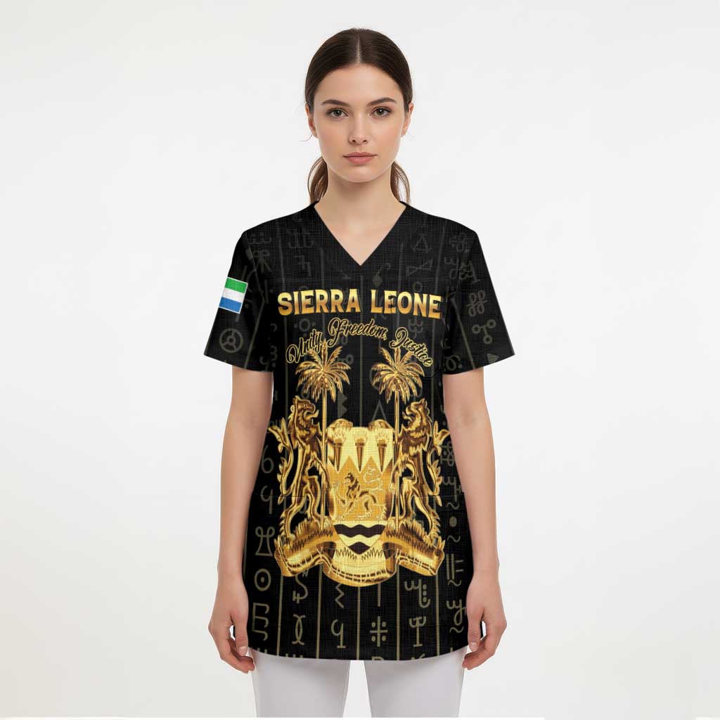 Personalized Sierra Leone Vai Syllabary Vertical Pattern Scrub Top - Wonder Print Shop