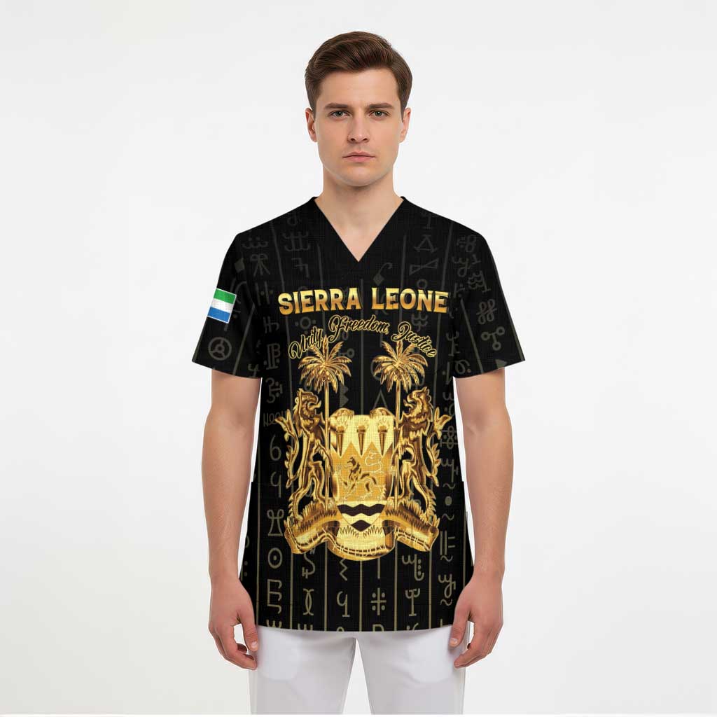 Personalized Sierra Leone Vai Syllabary Vertical Pattern Scrub Top - Wonder Print Shop