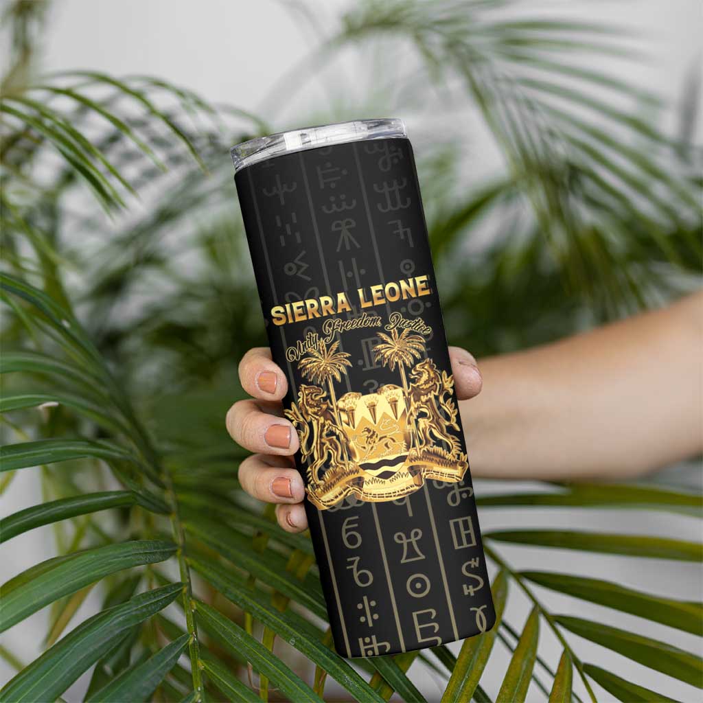 Personalized Sierra Leone Vai Syllabary Vertical Pattern Skinny Tumbler - Wonder Print Shop