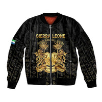 Personalized Sierra Leone Vai Syllabary Vertical Pattern Sleeve Zip Bomber Jacket - Wonder Print Shop