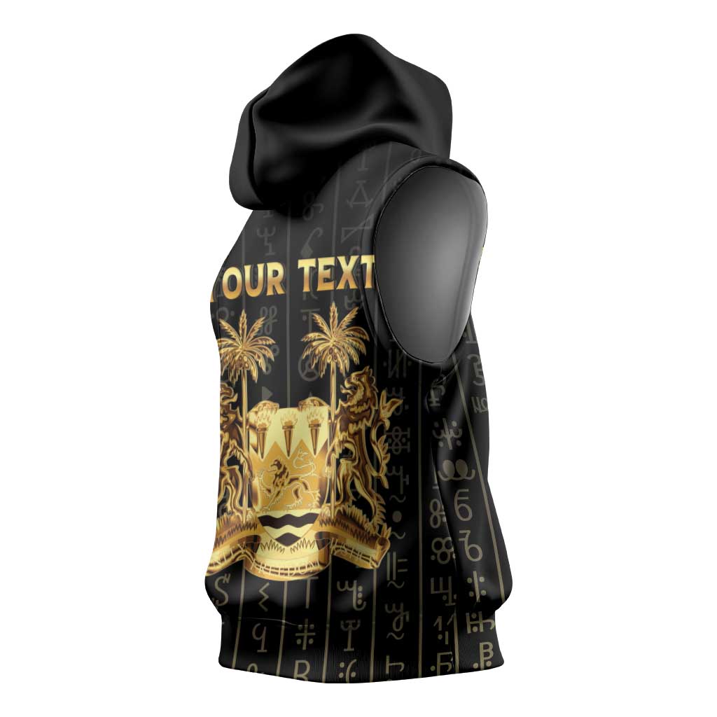 Personalized Sierra Leone Vai Syllabary Vertical Pattern Sleeveless Hoodie - Wonder Print Shop