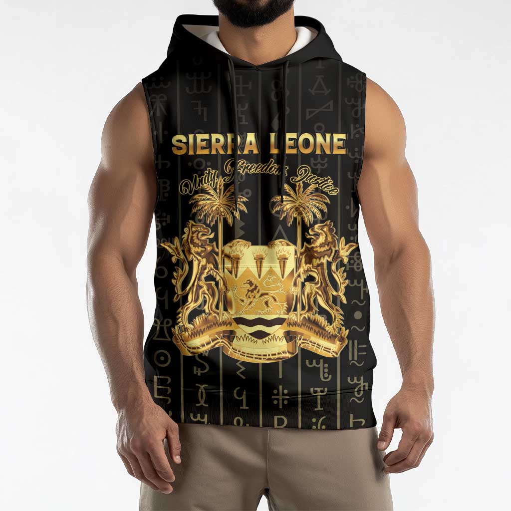 Personalized Sierra Leone Vai Syllabary Vertical Pattern Sleeveless Hoodie - Wonder Print Shop