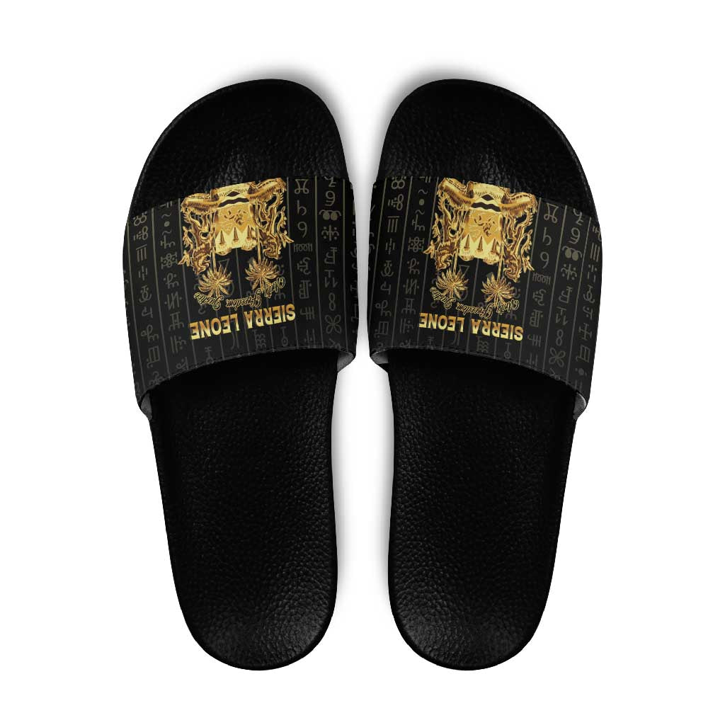 Sierra Leone Vai Syllabary Vertical Pattern Slide Sandals - Wonder Print Shop