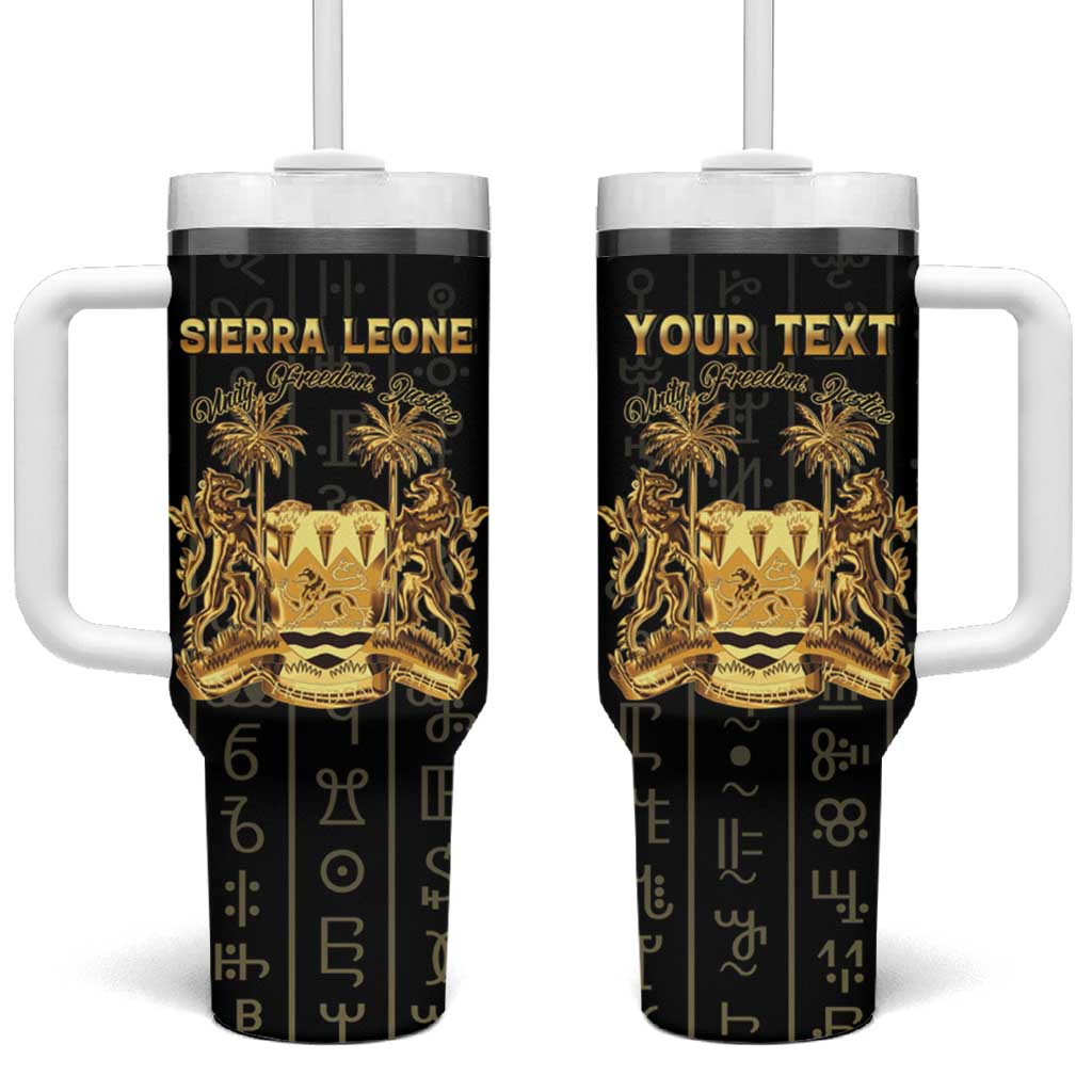 Personalized Sierra Leone Vai Syllabary Vertical Pattern Tumbler With Handle - Wonder Print Shop