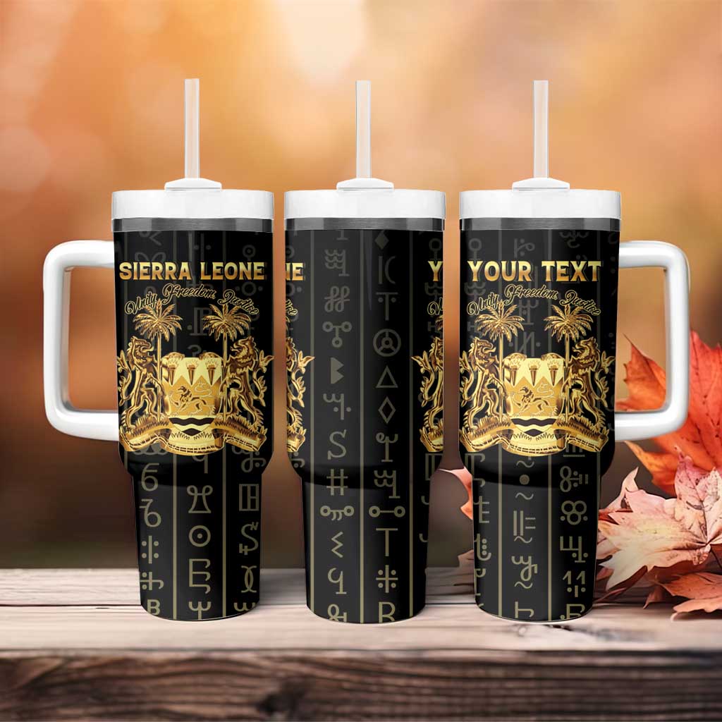 Personalized Sierra Leone Vai Syllabary Vertical Pattern Tumbler With Handle - Wonder Print Shop
