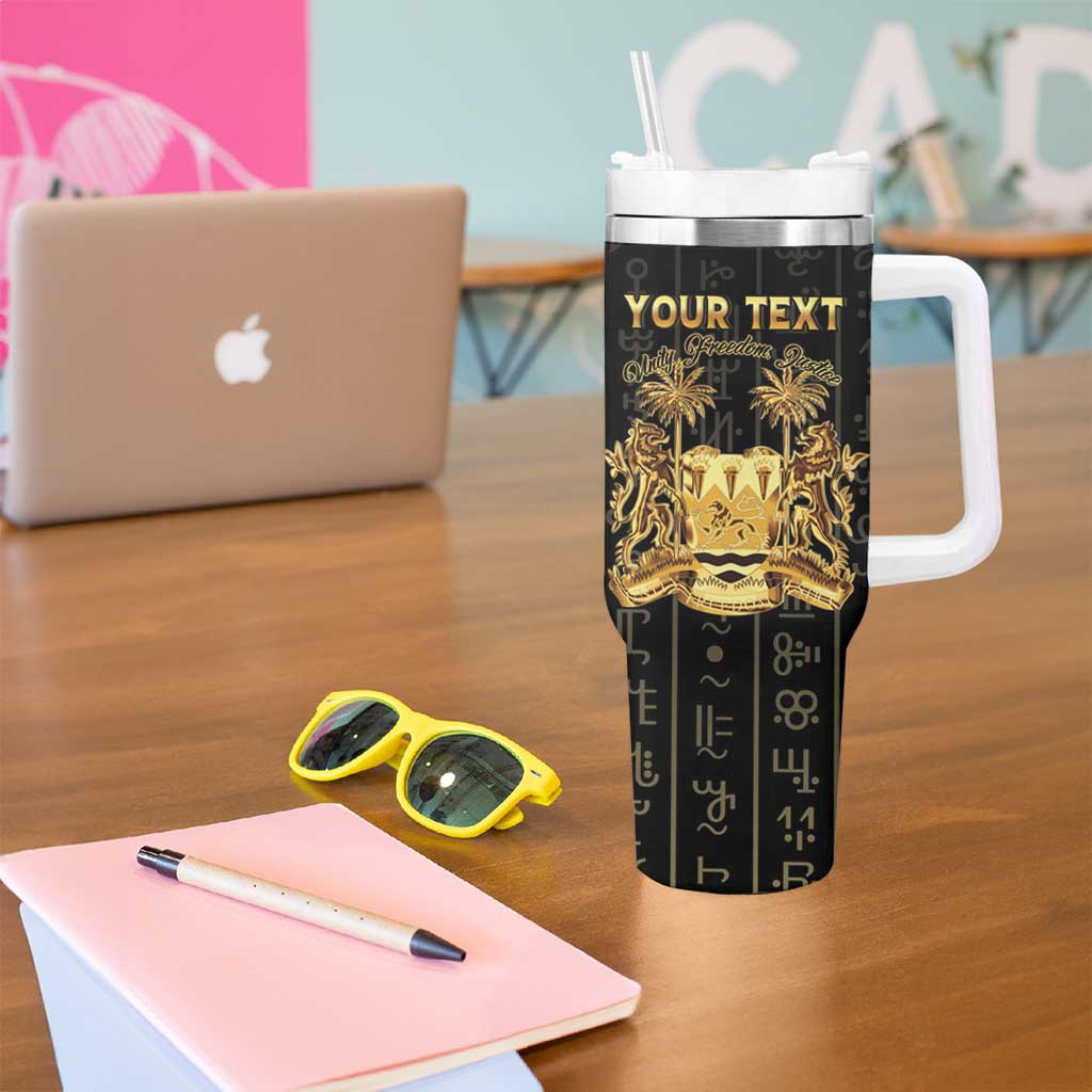 Personalized Sierra Leone Vai Syllabary Vertical Pattern Tumbler With Handle - Wonder Print Shop