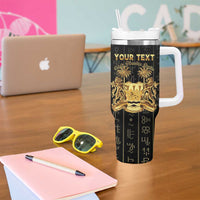 Personalized Sierra Leone Vai Syllabary Vertical Pattern Tumbler With Handle - Wonder Print Shop