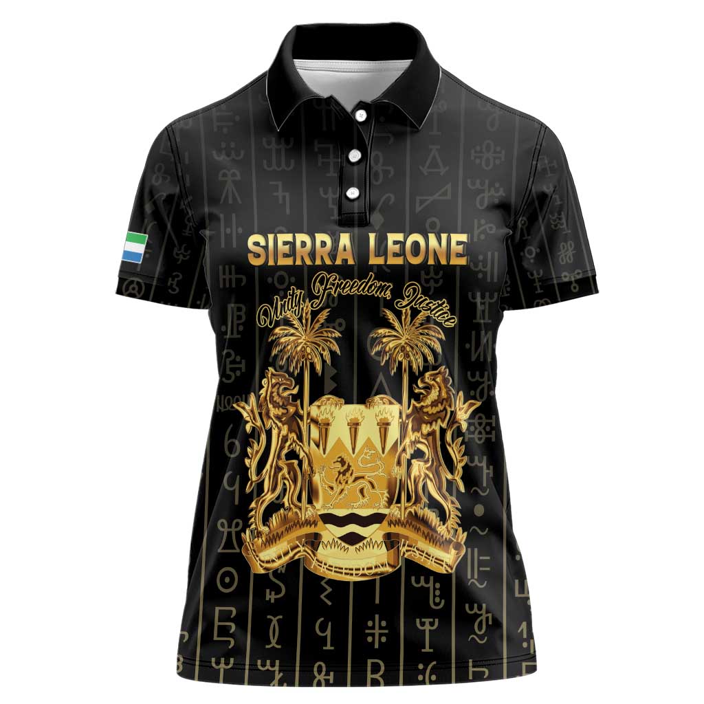 Personalized Sierra Leone Vai Syllabary Vertical Pattern Women Polo Shirt - Wonder Print Shop