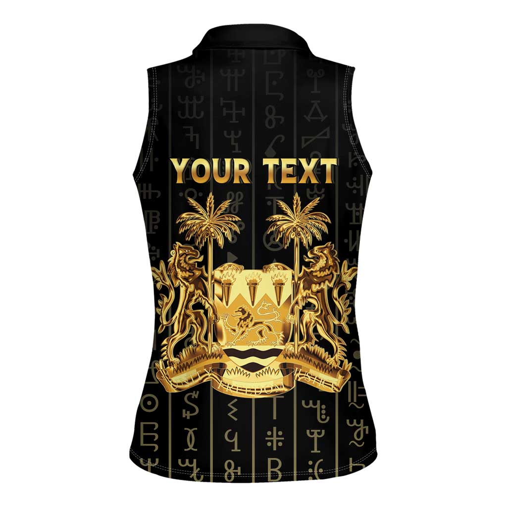 Personalized Sierra Leone Vai Syllabary Vertical Pattern Women Sleeveless Polo Shirt - Wonder Print Shop