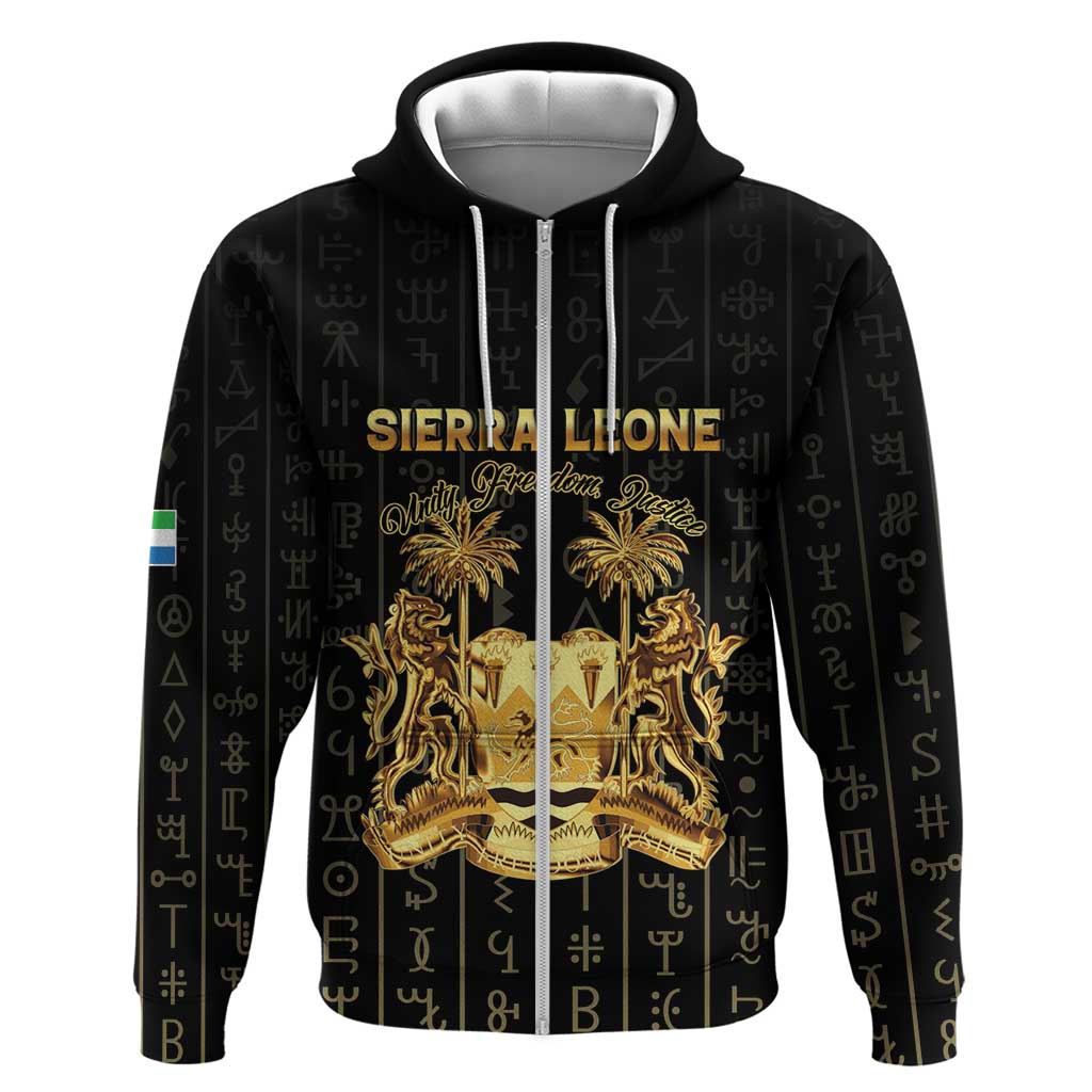Personalized Sierra Leone Vai Syllabary Vertical Pattern Zip Hoodie - Wonder Print Shop