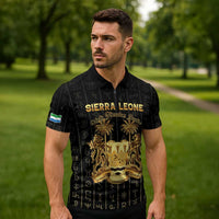 Personalized Sierra Leone Vai Syllabary Vertical Pattern Zipper Polo Shirt - Wonder Print Shop