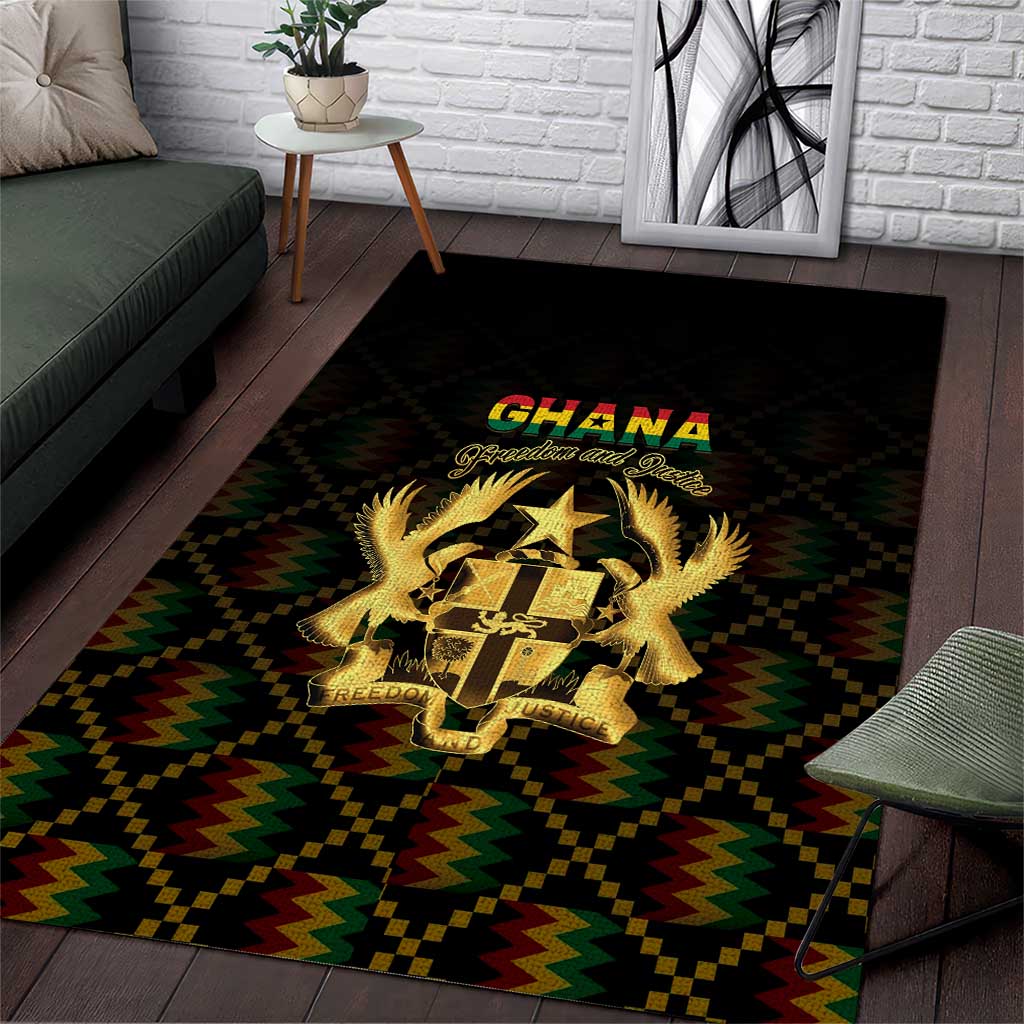 Ghana Kente Pattern Area Rug The Heart of Gold of Africa - Wonder Print Shop