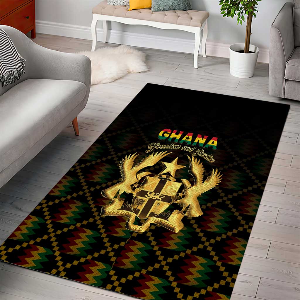 Ghana Kente Pattern Area Rug The Heart of Gold of Africa - Wonder Print Shop