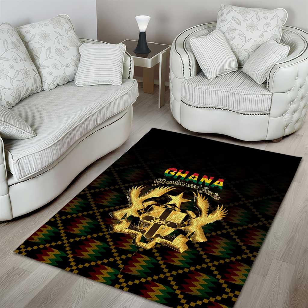 Ghana Kente Pattern Area Rug The Heart of Gold of Africa - Wonder Print Shop