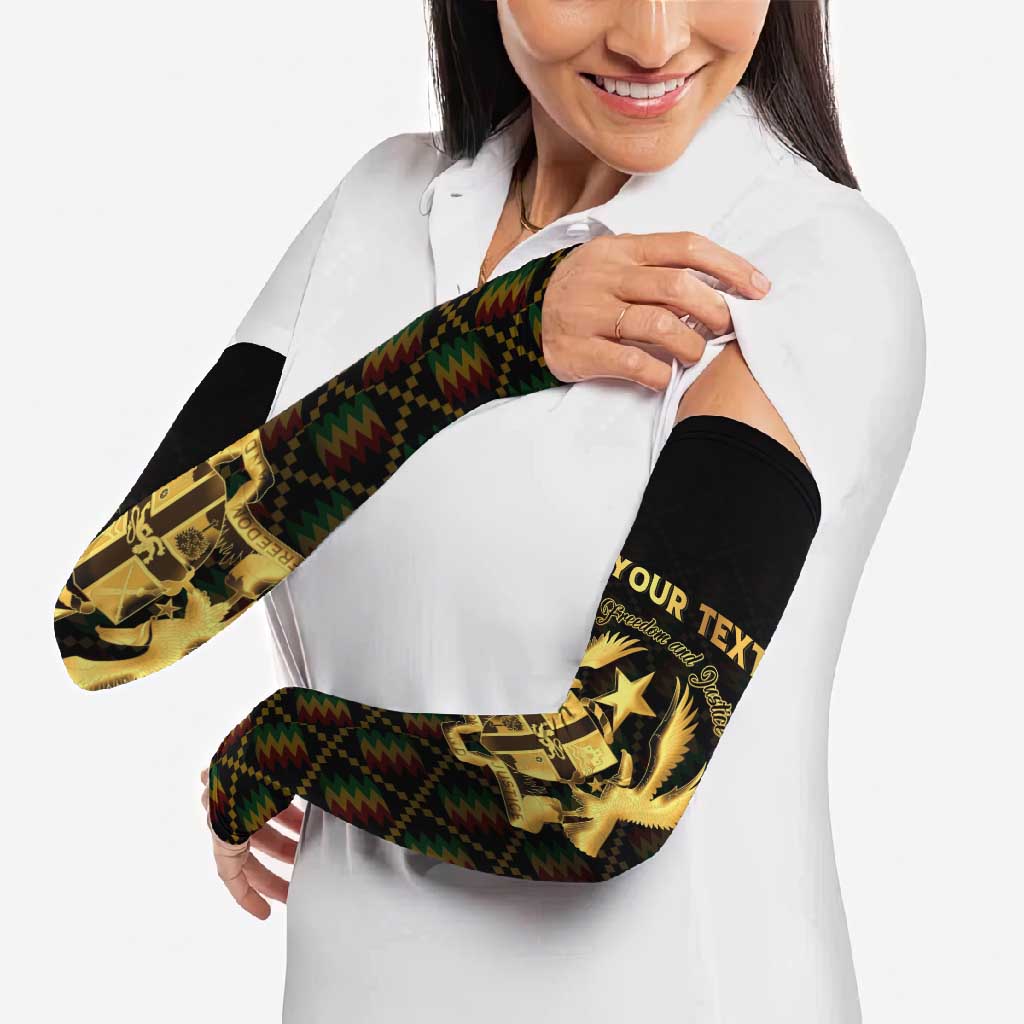 Personalized Ghana Kente Pattern Arm Sleeves The Heart of Gold of Africa - Wonder Print Shop