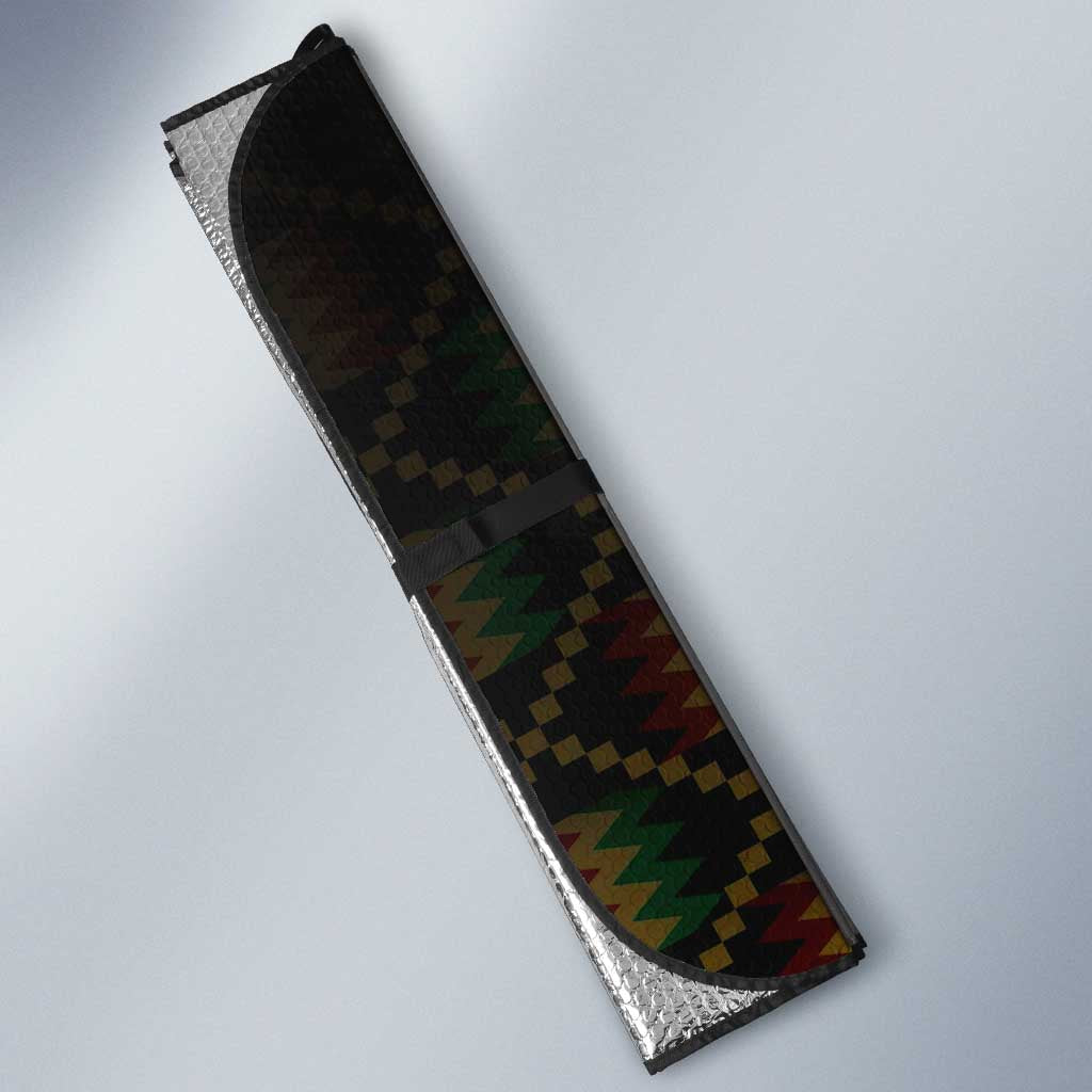 Ghana Kente Pattern Auto Sun Shade The Heart of Gold of Africa - Wonder Print Shop