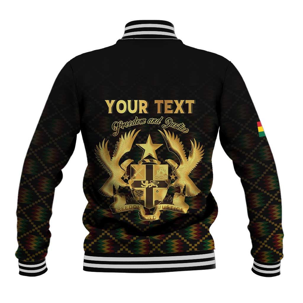 Personalized Ghana Kente Pattern Baseball Jacket The Heart of Gold of Africa - Wonder Print Shop