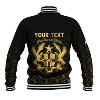 Personalized Ghana Kente Pattern Baseball Jacket The Heart of Gold of Africa - Wonder Print Shop