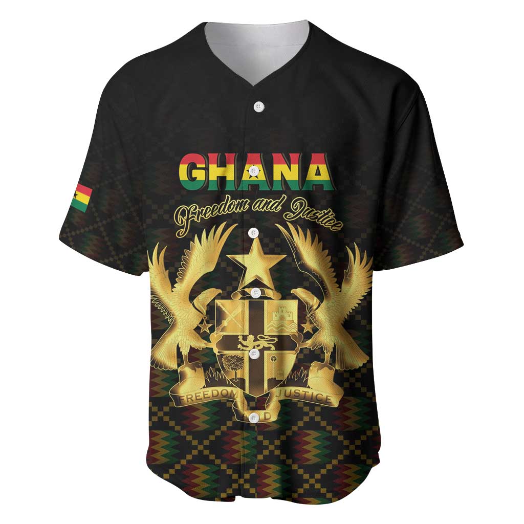 Personalized Ghana Kente Pattern Baseball Jersey The Heart of Gold of Africa - Wonder Print Shop