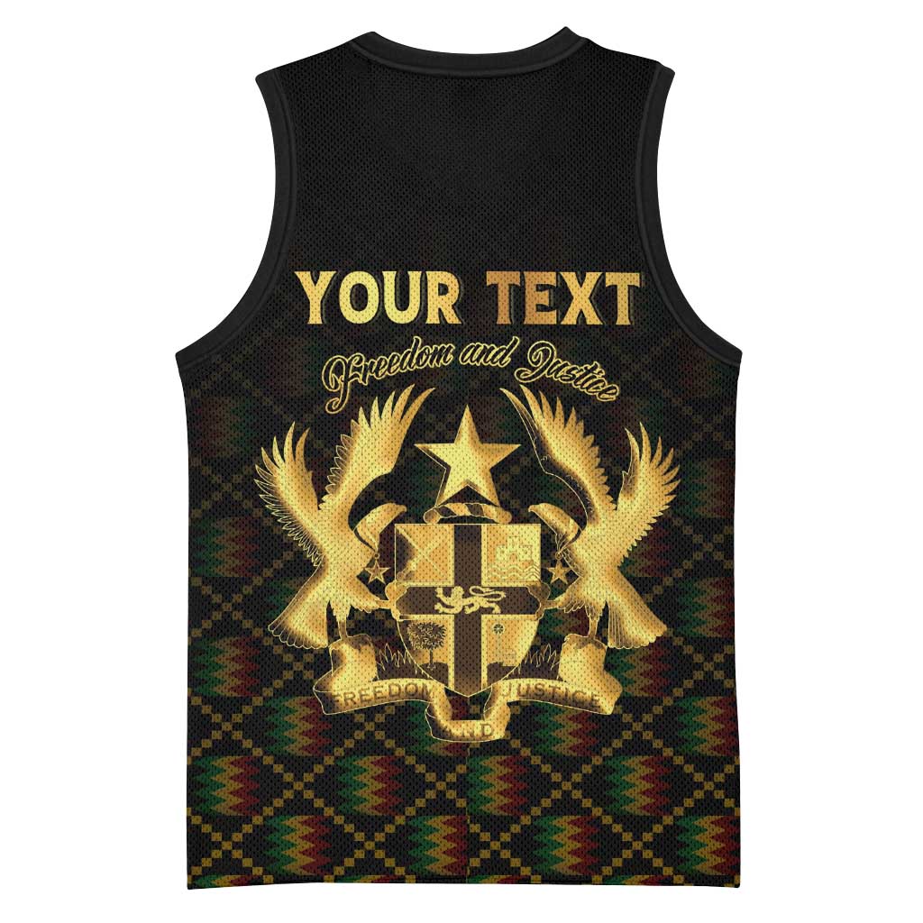 Personalized Ghana Kente Pattern Basketball Jersey The Heart of Gold of Africa - Wonder Print Shop