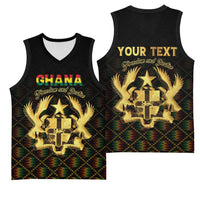 Personalized Ghana Kente Pattern Basketball Jersey The Heart of Gold of Africa - Wonder Print Shop