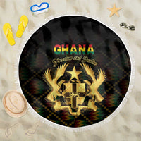 Ghana Kente Pattern Beach Blanket The Heart of Gold of Africa - Wonder Print Shop