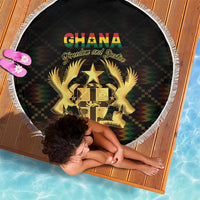 Ghana Kente Pattern Beach Blanket The Heart of Gold of Africa - Wonder Print Shop