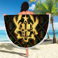 Ghana Kente Pattern Beach Blanket The Heart of Gold of Africa - Wonder Print Shop
