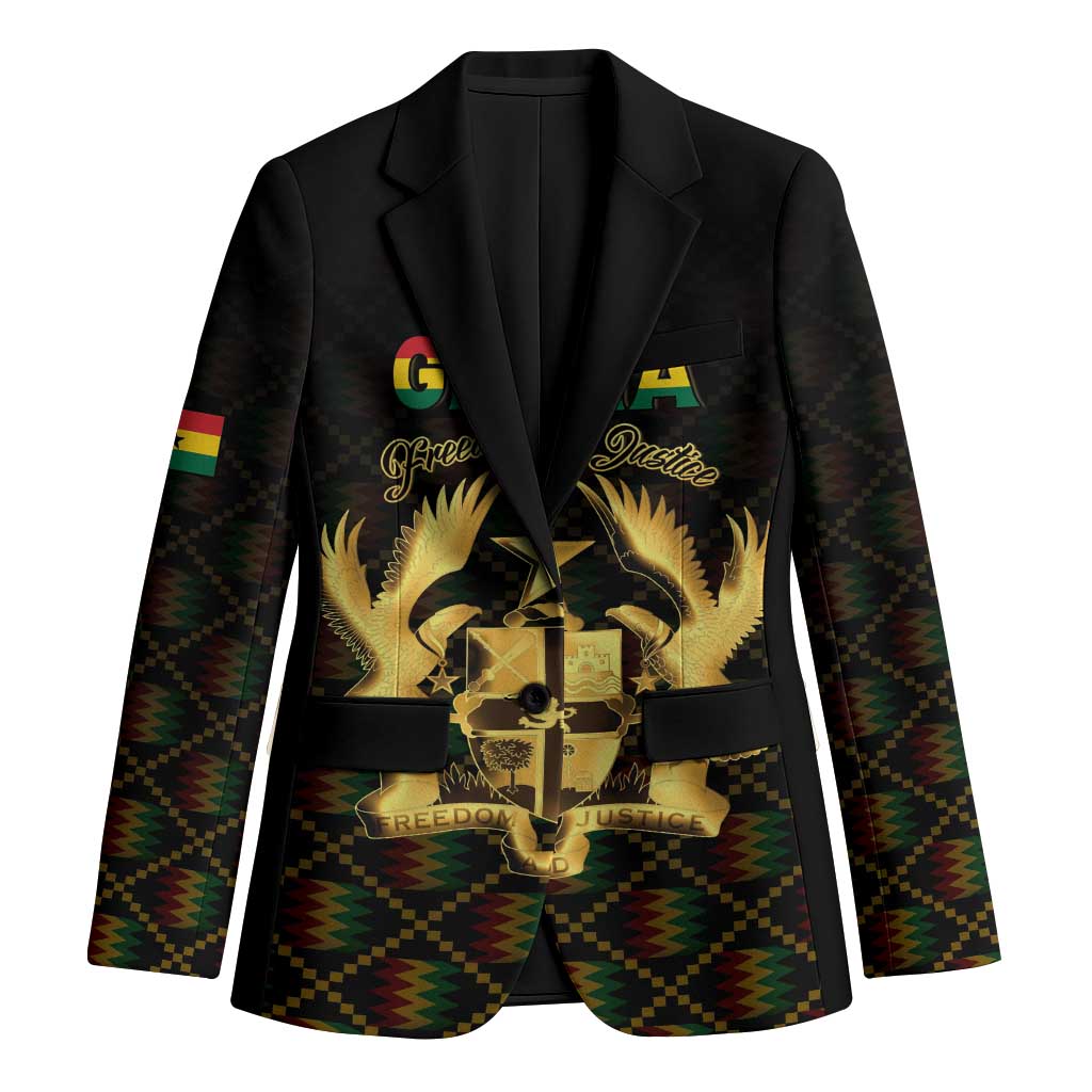 Personalized Ghana Kente Pattern Blazer The Heart of Gold of Africa - Wonder Print Shop