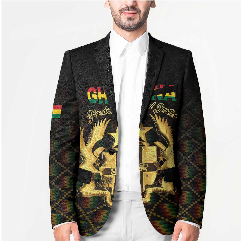 Personalized Ghana Kente Pattern Blazer The Heart of Gold of Africa - Wonder Print Shop