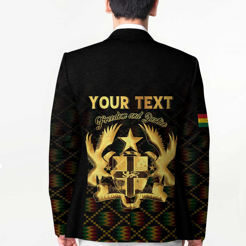 Personalized Ghana Kente Pattern Blazer The Heart of Gold of Africa - Wonder Print Shop