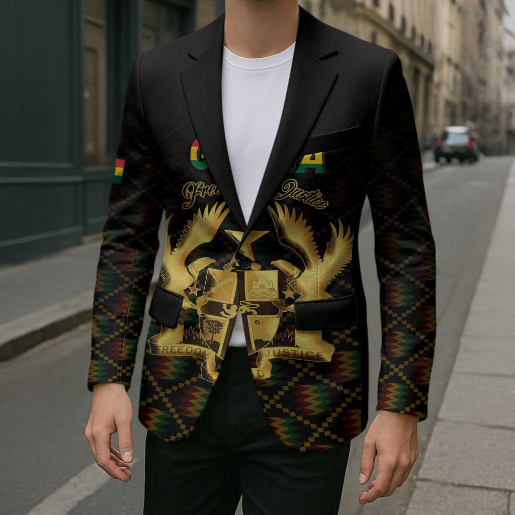 Personalized Ghana Kente Pattern Blazer The Heart of Gold of Africa - Wonder Print Shop
