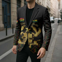 Personalized Ghana Kente Pattern Blazer The Heart of Gold of Africa - Wonder Print Shop