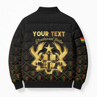 Personalized Ghana Kente Pattern Bomber Puffer Jacket The Heart of Gold of Africa - Wonder Print Shop