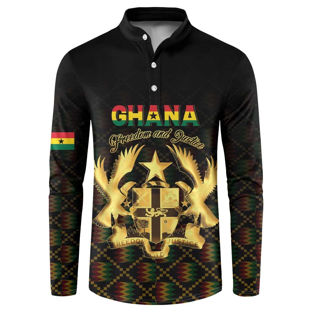 Personalized Ghana Kente Pattern Button Sweatshirt The Heart of Gold of Africa - Wonder Print Shop