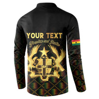 Personalized Ghana Kente Pattern Button Sweatshirt The Heart of Gold of Africa - Wonder Print Shop