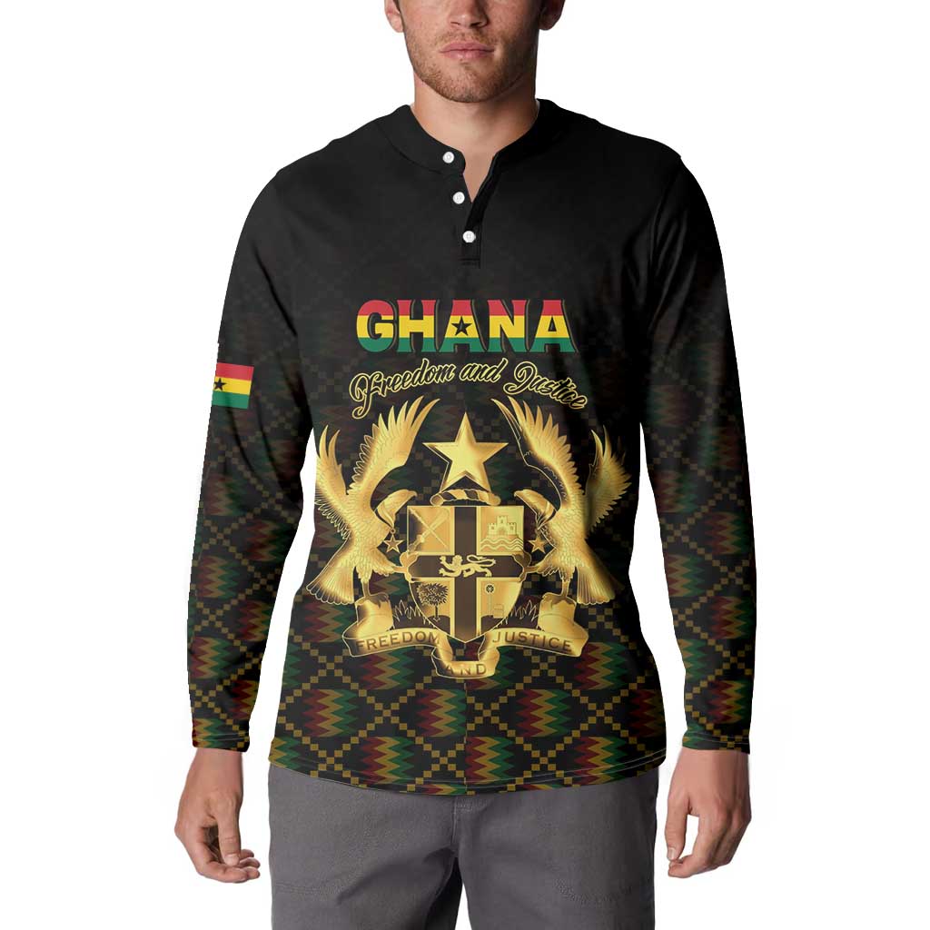 Personalized Ghana Kente Pattern Button Sweatshirt The Heart of Gold of Africa - Wonder Print Shop