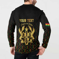 Personalized Ghana Kente Pattern Button Sweatshirt The Heart of Gold of Africa - Wonder Print Shop