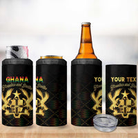 Personalized Ghana Kente Pattern 4 in 1 Can Cooler Tumbler The Heart of Gold of Africa - Wonder Print Shop