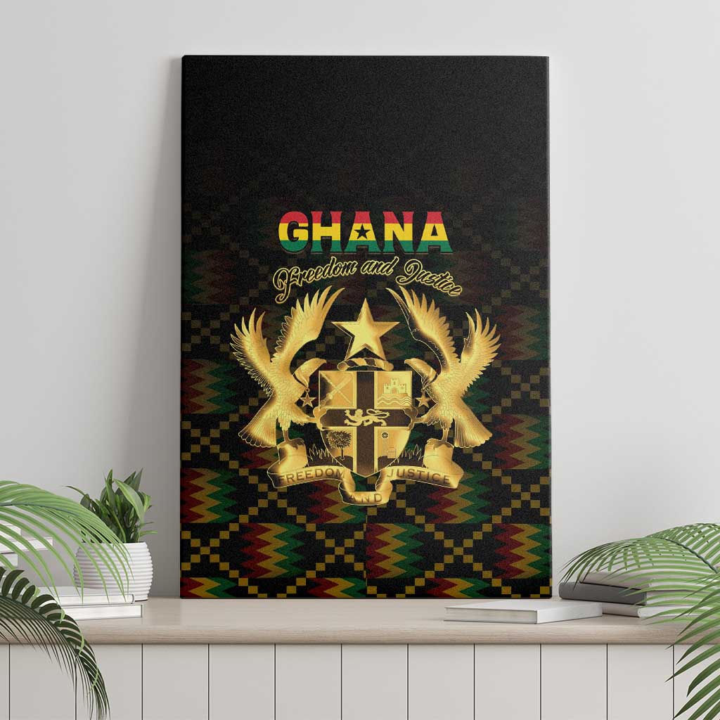 Ghana Kente Pattern Canvas Wall Art The Heart of Gold of Africa - Wonder Print Shop