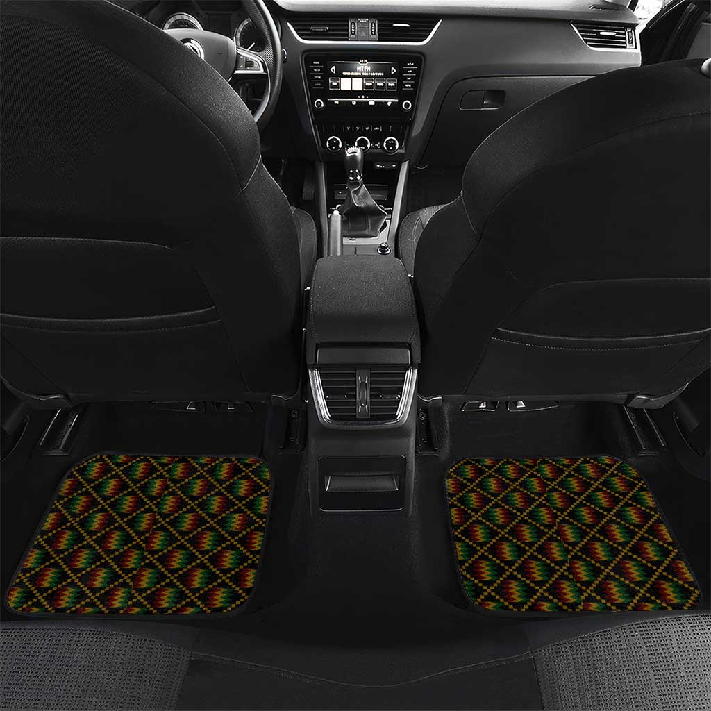 Personalized Ghana Kente Pattern Car Mats The Heart of Gold of Africa - Wonder Print Shop