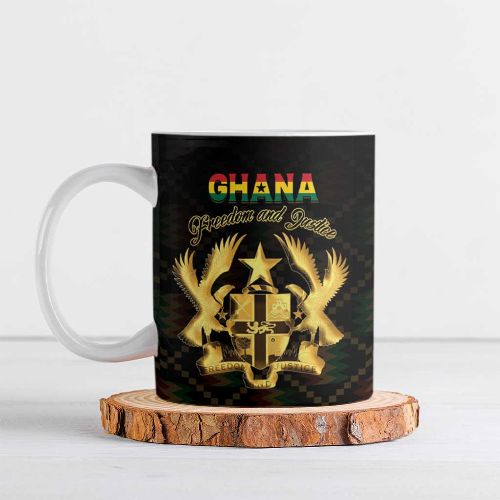 Personalized Ghana Kente Pattern Ceramic Mug The Heart of Gold of Africa - Wonder Print Shop