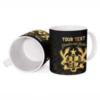 Personalized Ghana Kente Pattern Ceramic Mug The Heart of Gold of Africa - Wonder Print Shop