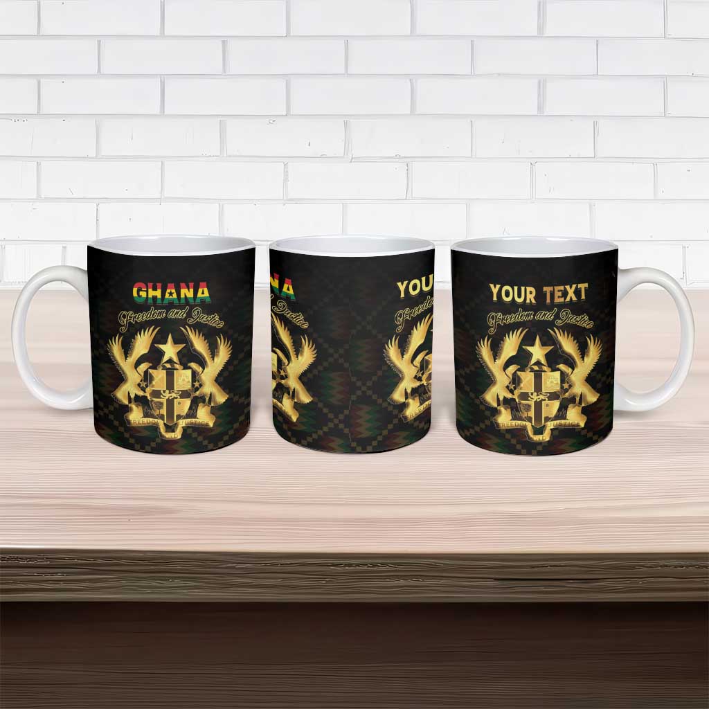 Personalized Ghana Kente Pattern Ceramic Mug The Heart of Gold of Africa - Wonder Print Shop