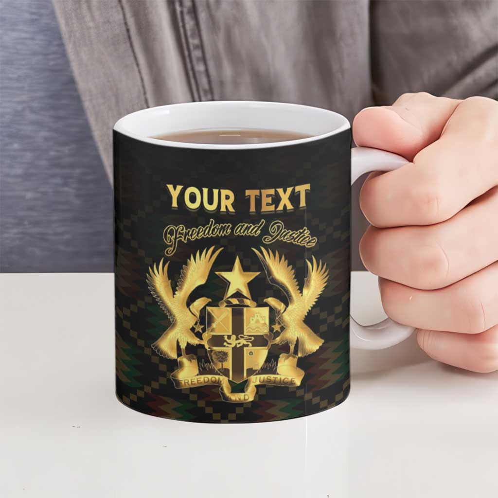 Personalized Ghana Kente Pattern Ceramic Mug The Heart of Gold of Africa - Wonder Print Shop