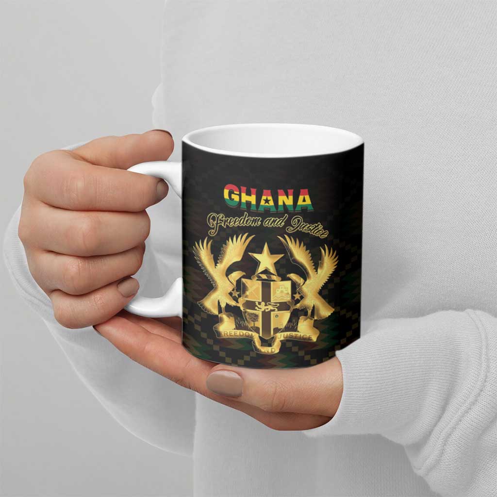 Personalized Ghana Kente Pattern Ceramic Mug The Heart of Gold of Africa - Wonder Print Shop