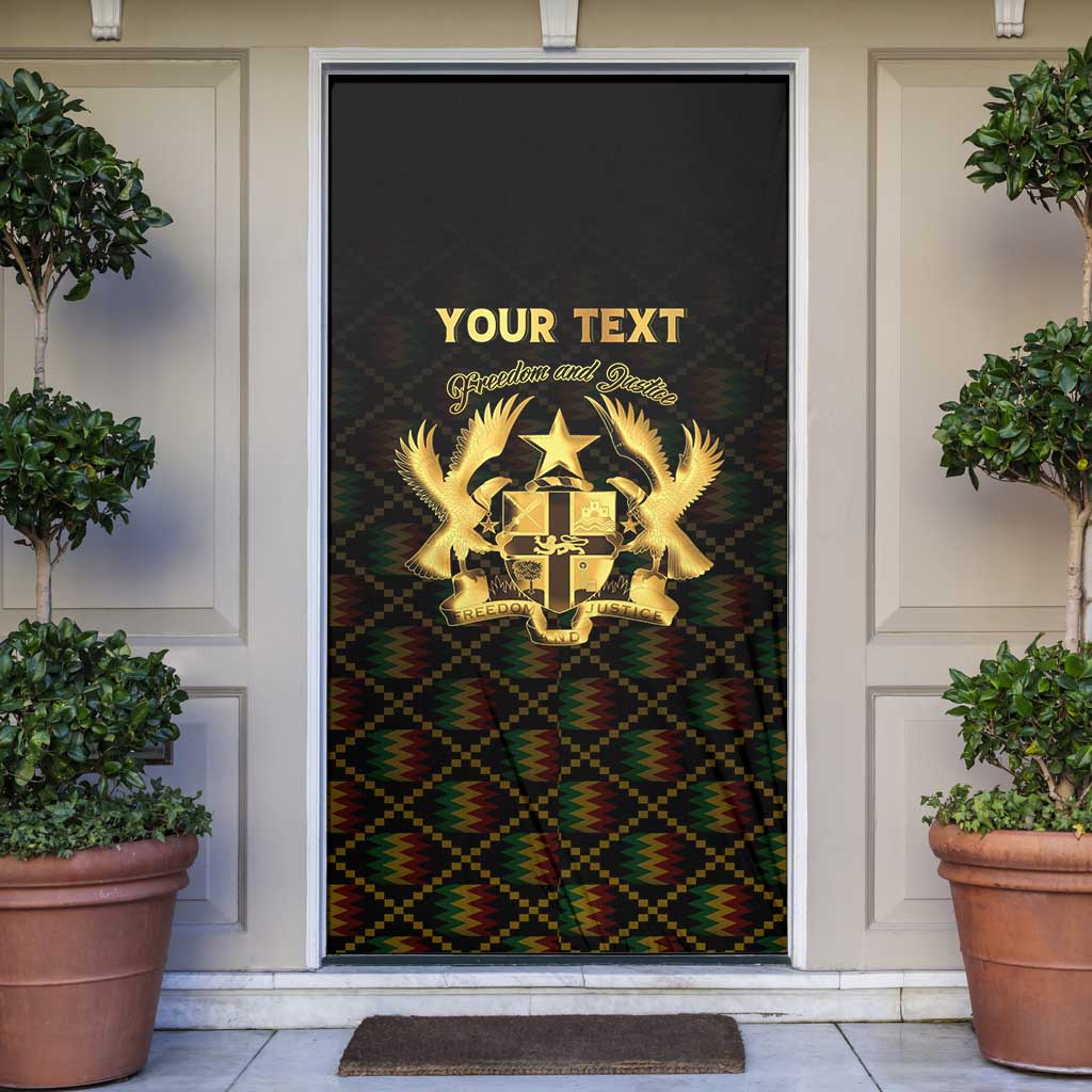 Personalized Ghana Kente Pattern Door Cover The Heart of Gold of Africa - Wonder Print Shop